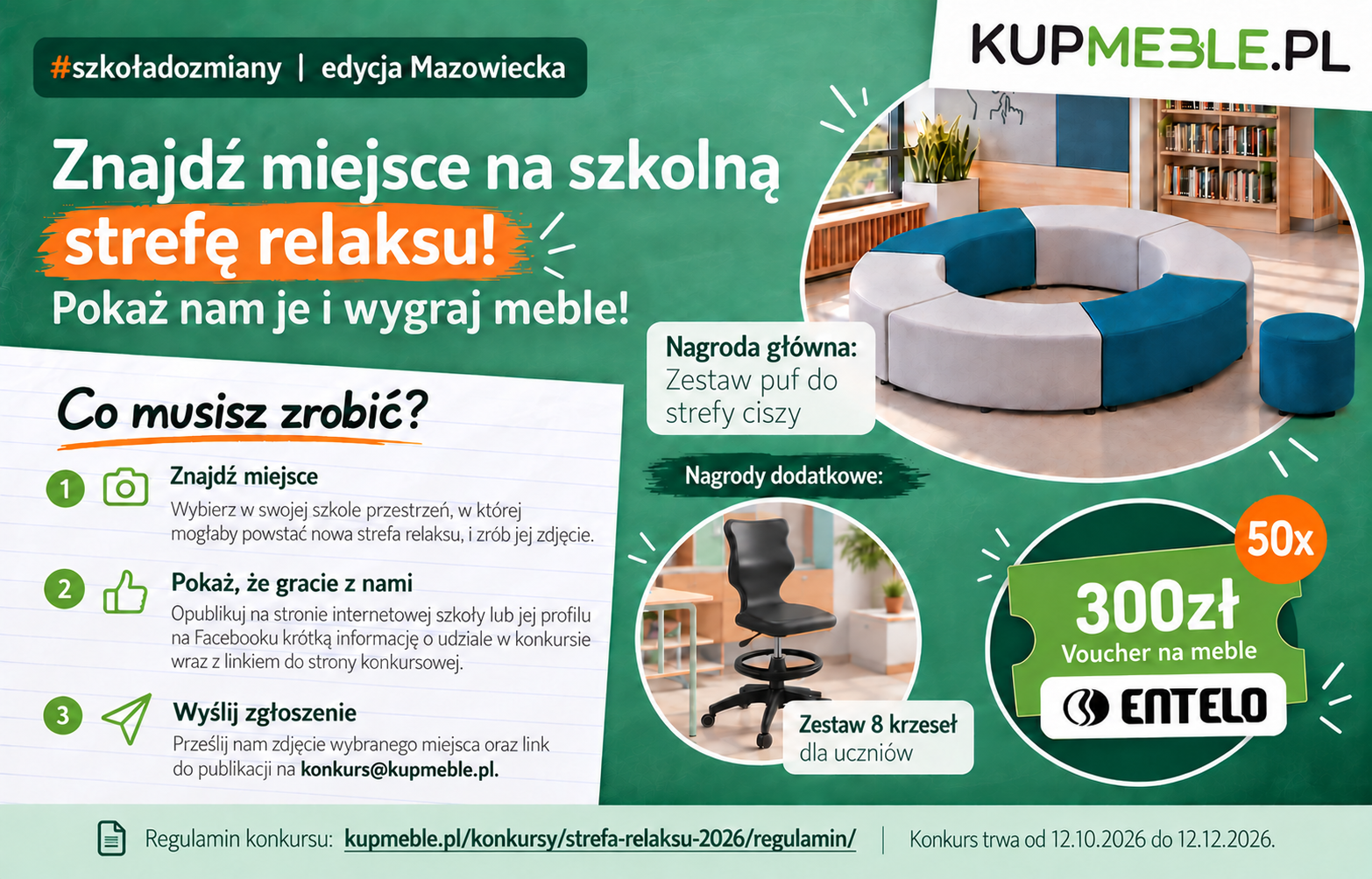 Banner konkursu #SzkołaDoZmiany