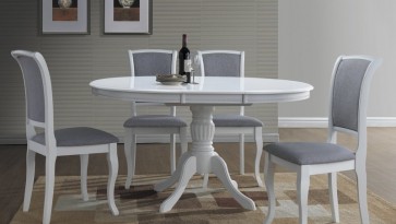 Okrągły stół do jadalni z rozkładanym blatem w stylu retro