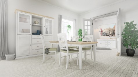 Tvilum - meble mieszkaniowe w kolorze biały - dąb sonoma Paris