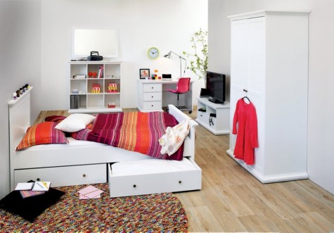Tvilum - meble mieszkaniowe w kolorze białym Paris