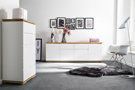 Fato Luxmeble - meble mieszkaniowe w kolorze białym matowym Luminos