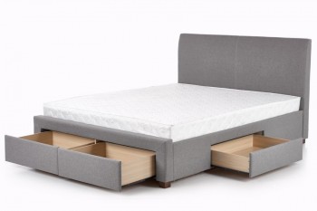 Tapicerowane łóżko z zagłówkiem i szufladami Modena 160