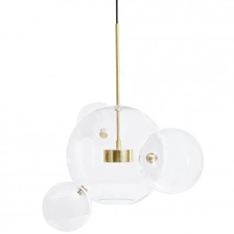 Lampa wisząca z okrągłymi kloszami Capri 4 złota