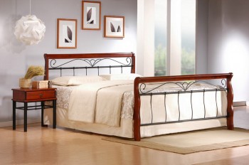 Łóżko na metalowej ramie z zagłówkiem Veronica 160