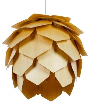 Lampa sufitowa z kloszem ze sklejki w kolorze drewna Cono 43