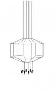 Geometryczna lampa wisząca z kloszami ze szkła Flusso 8