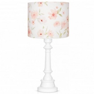 Lampa stołowa z bawełnianym kloszem Blossom biała