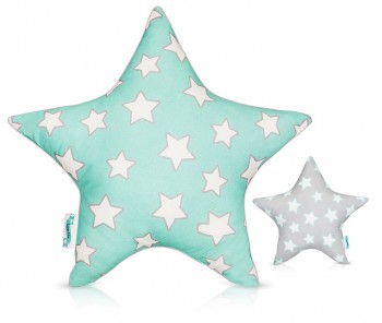 Dwukolorowa poduszka dekoracyjna dla dziecka Stars