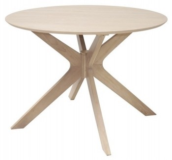 Designerski stół z okrągłym blatem fornirowanym Piura