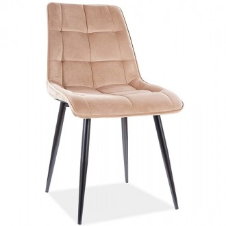 Pikowane krzesło tapicerowane tkaniną aksamitną Chic Velvet Signal