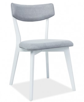 Drewniane krzesło z tapicerowanym siedziskiem i oparciem Karl biały