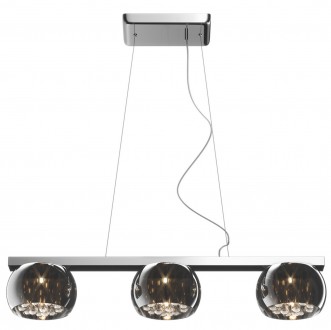 Lampa wisząca z dymionymi kloszami i kryształkami Crystal 3S