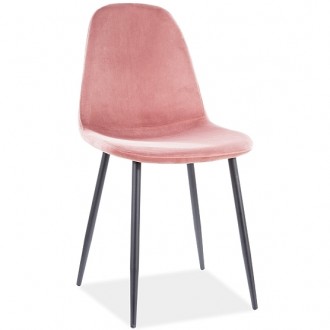 Krzesło na metalowych nogach Fox Velvet tapicerowane tkaniną aksamitną