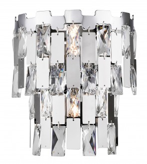 Metalowy kinkiet ścienny z dekoracyjnymi kryształami Anzio