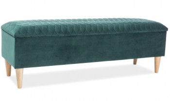 Aksamitna ławka sypialniana ze schowkiem Azurro Velvet