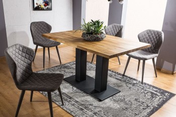 Dębowy stół na metalowych nogach Sauron 180x90 w stylu industrialnym