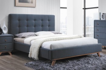 Łóżko sypialniane z pikowanym wezgłowiem Melissa 160x200 cm