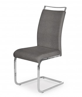 Szare krzesło z rączką na chromowanych płozach K348 Halmar