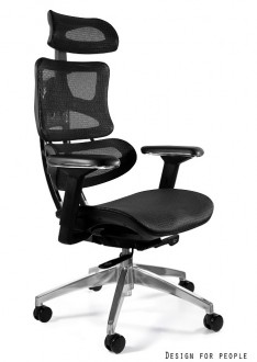 Fotel biurowy na podstawie z polerowanego aluminium Ergotech