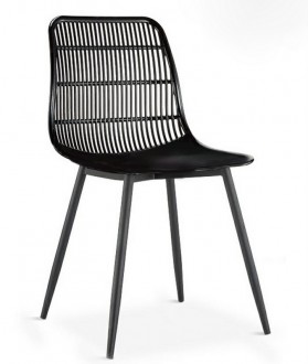Krzesło kawiarniane z niskim oparciem ze wzorem siatki Basket