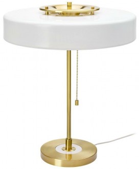 Złota lampka dekoracyjna z okrągłym kloszem Arte