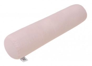 Różowa poduszka wałek dla dziecka z lnu