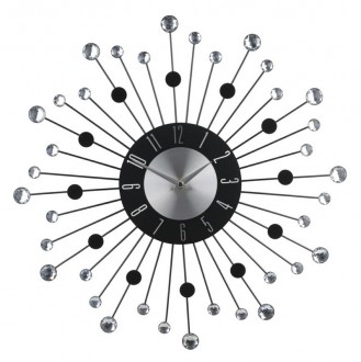 Wiszący zegar analogowy z kryształkami Crystal Spiral