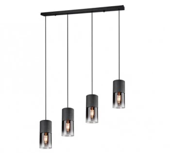 Wisząca lampa z czterema kloszami w kształcie walca Robin