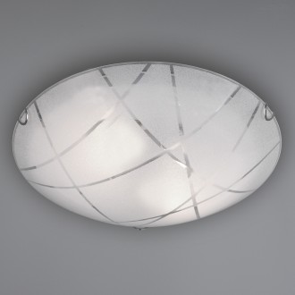 Okrągły plafon sufitowy z białego szkła Sandrina 40