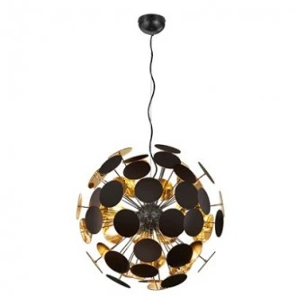 Czarna lampa wisząca z designerskimi krążkami Discalgo