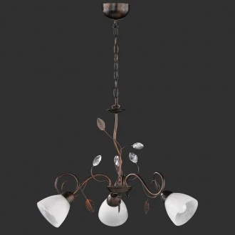 Elegancka lampa wisząca w stylu glamour z 3 kloszami Traditio