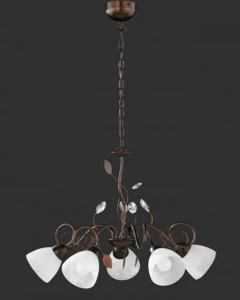 Elegancka lampa wisząca w stylu glamour z 5 kloszami Traditio