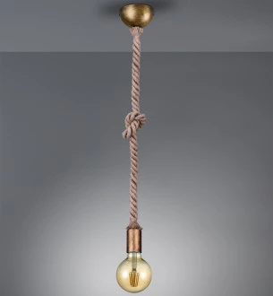 Pojedyncza lampa wisząca bez klosza na sznurze Rope