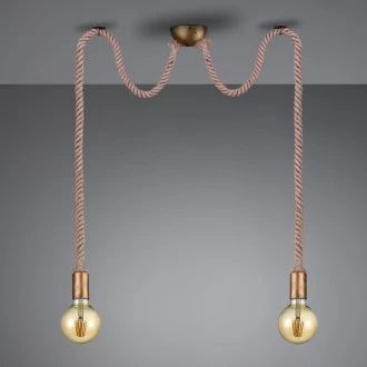 Podwójna lampa wisząca bez klosza na sznurze Rope