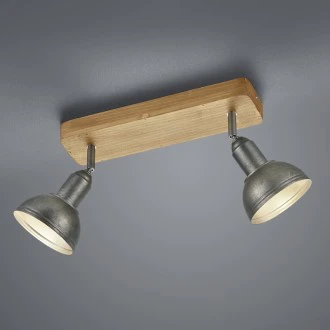 Rustykalna lampa sufitowa z dwoma kloszami Delhi