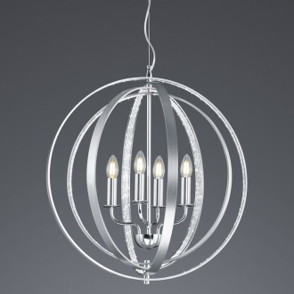 Srebrna lampa wisząca Candela z drucianym kloszem kulistym