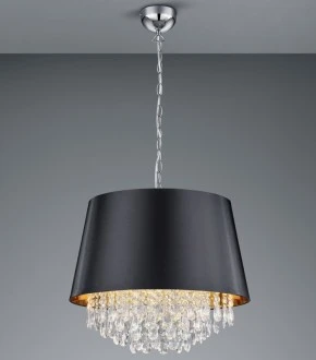 Wisząca lampa z dekoracyjnym kloszem tkaninowym Loreley