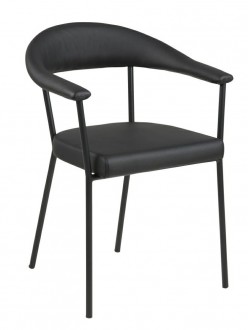 Czarne krzesło jadalniane z ekoskóry Ava