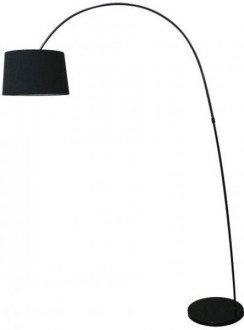 Łukowa lampa podłogowa z kloszem tkaninowym Costanza