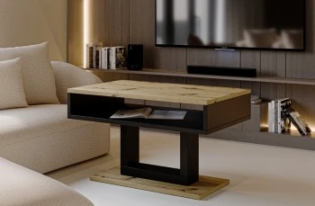 Designerska ława z półką do salonu Tilo
