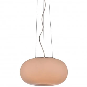 Biała lampa wisząca Inez 28 z okrągłym kloszem szklanym