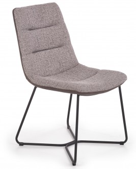 Tapicerowane krzesło z przeszyciami na płozach K403