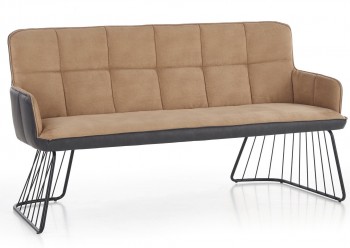 Designerska sofa L-1 z tapicerowanym siedziskiem i podłokietnikami