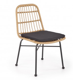 Krzesło z rattanu na metalowych nogach K401
