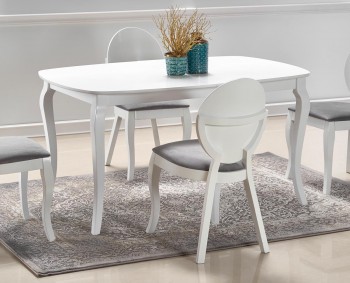 Biały stół z rozkładanym blatem w stylu retro Alexander