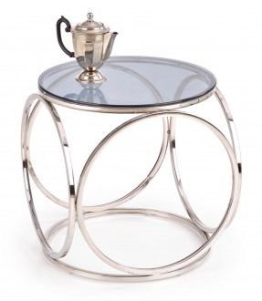 Szklany stolik pomocniczy z okrągłym blatem w stylu glamour Venus S