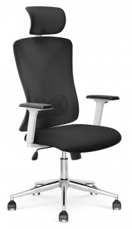 Czarne krzesło biurowe z podparciem lędźwiowym Enrico