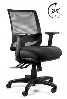 Krzesło biurowe bez zagłówka Saga Plus M czarny / tkanina BL418