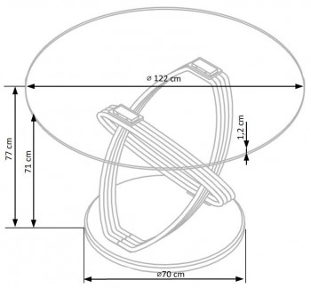 Designerski stół ze szklanym blatem Optico