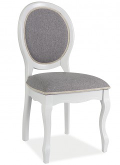 Białe krzesło z szarą tkaniną w stylu retro FN-SC